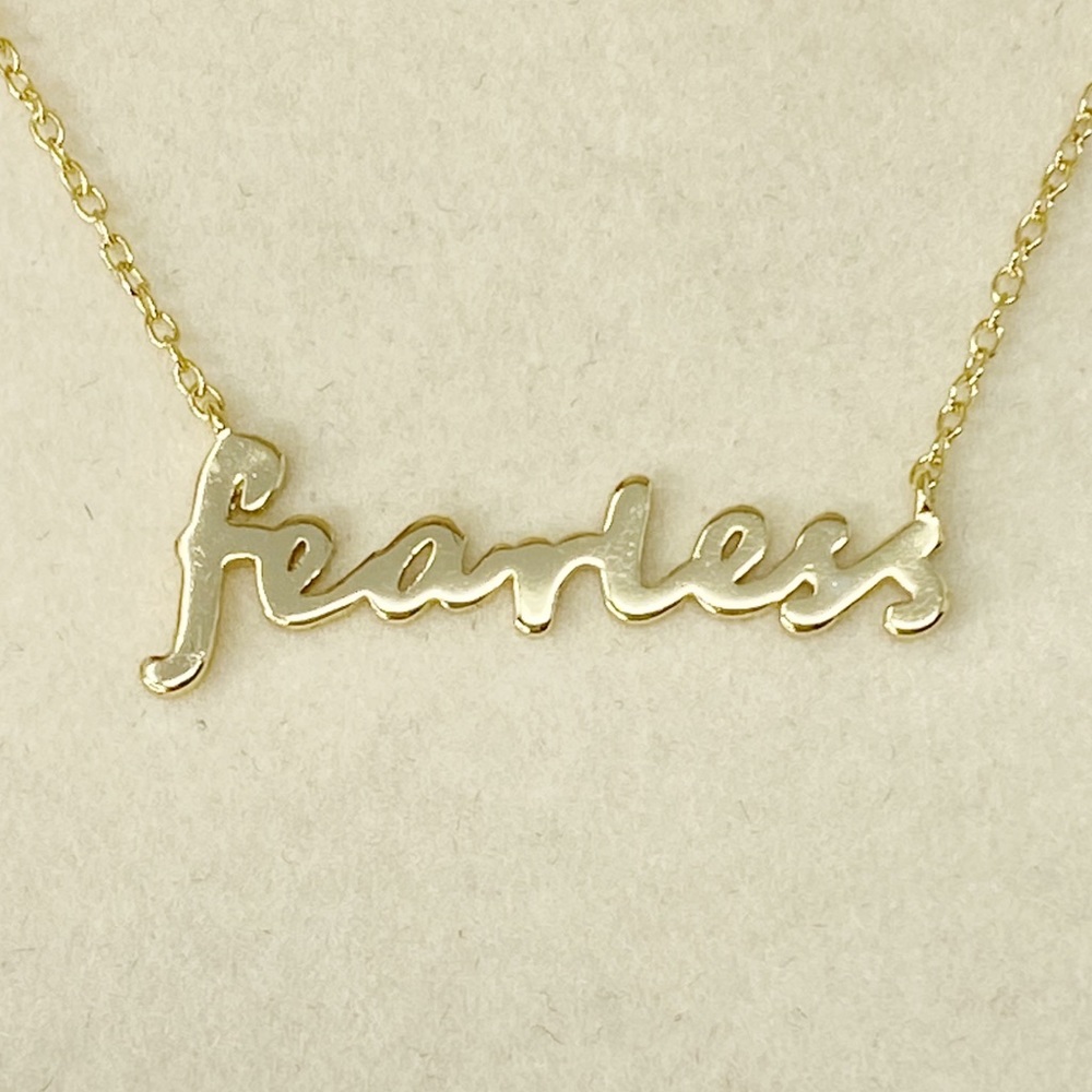 Argento Vivo Fearless Script Neckless